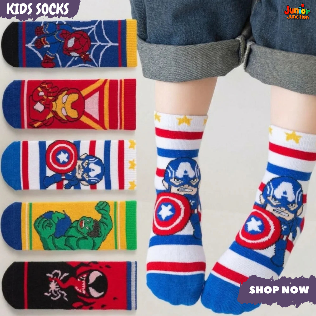 💥 Ultimate Super Squad 5-Pair Premium Sock Set