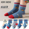 🚌 Little Express Vehicle 5-Pair Premium Sock Set