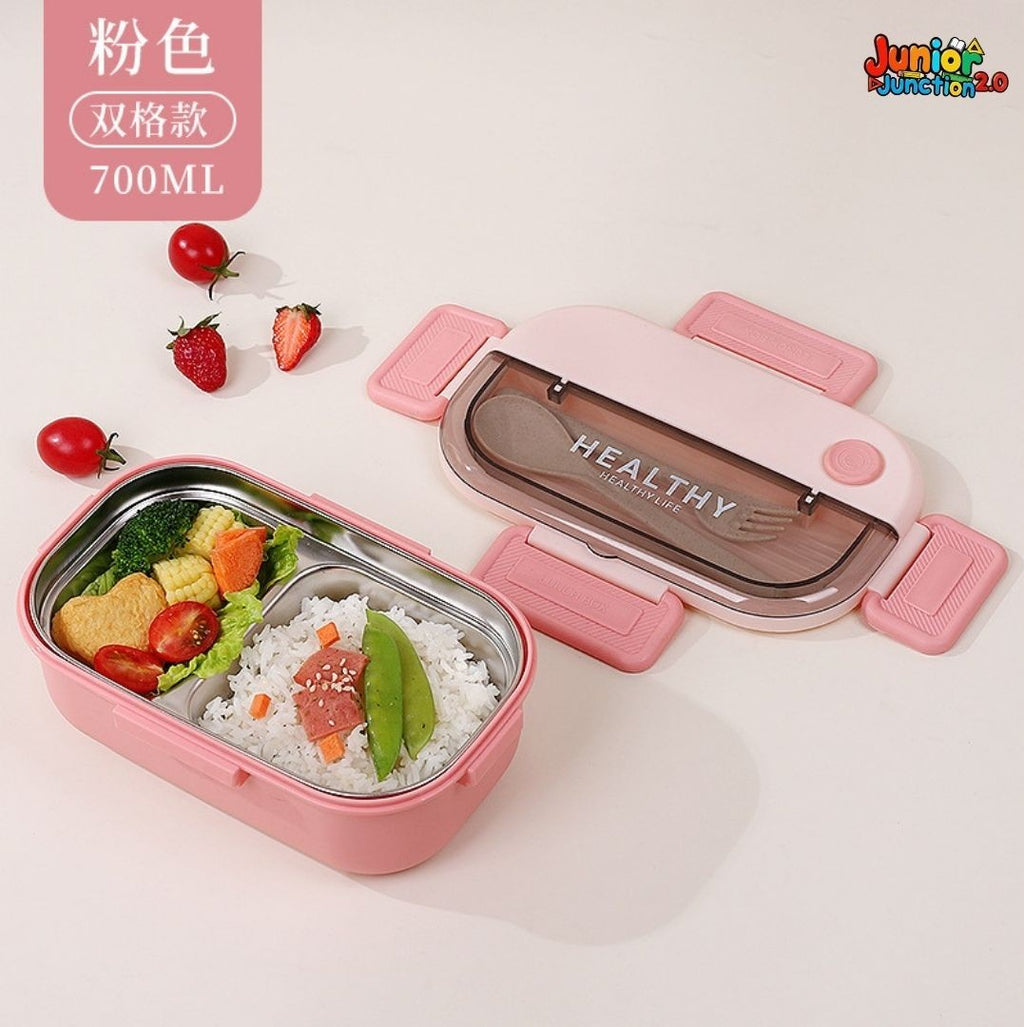 🍱 Healthy Life Eco-Steel Kids Bento Box (700 ML) – Candy Pink