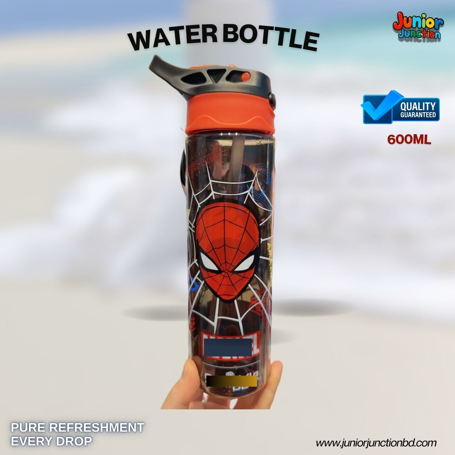 Web Warrior Hero Premium Kids Water Bottle (Mask Edition) 🥤