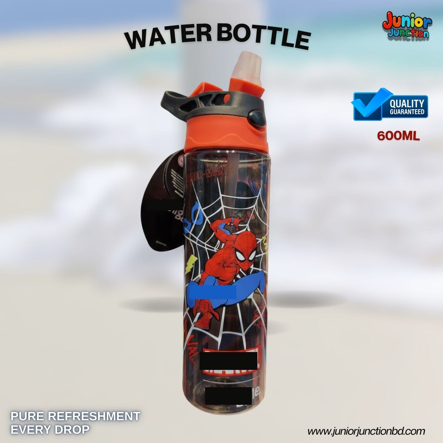 Web Warrior Hero Premium Kids Water Bottle (Action Edition) 🥤