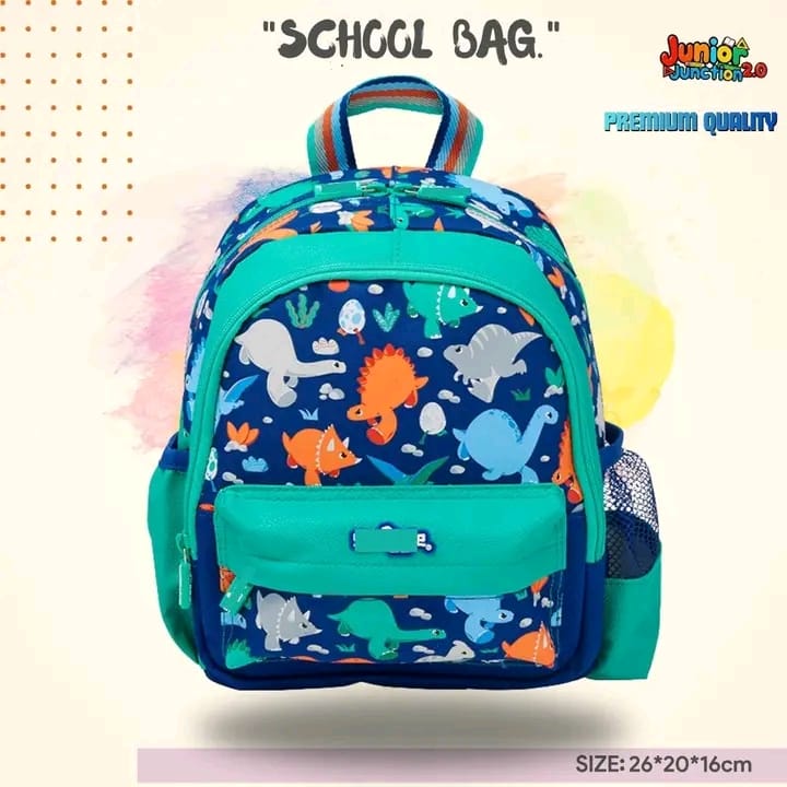 Dino World Adventure Preschool Backpack (Ocean Blue & Mint Green) 🦖🦕🌴
