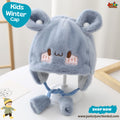 Cute Grey Mouse Ear Kids Plush Trapper Hat