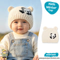 Cute Cream Panda Bear Kids Plush Knit Beanie Cap