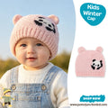 Cute Pink Panda Bear Kids Plush Knit Beanie Cap