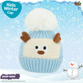 Cute Blue Reindeer Kids Pom-Pom Knit Beanie Cap