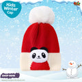 Cute Red Panda Kids Pom-Pom Knit Beanie Cap