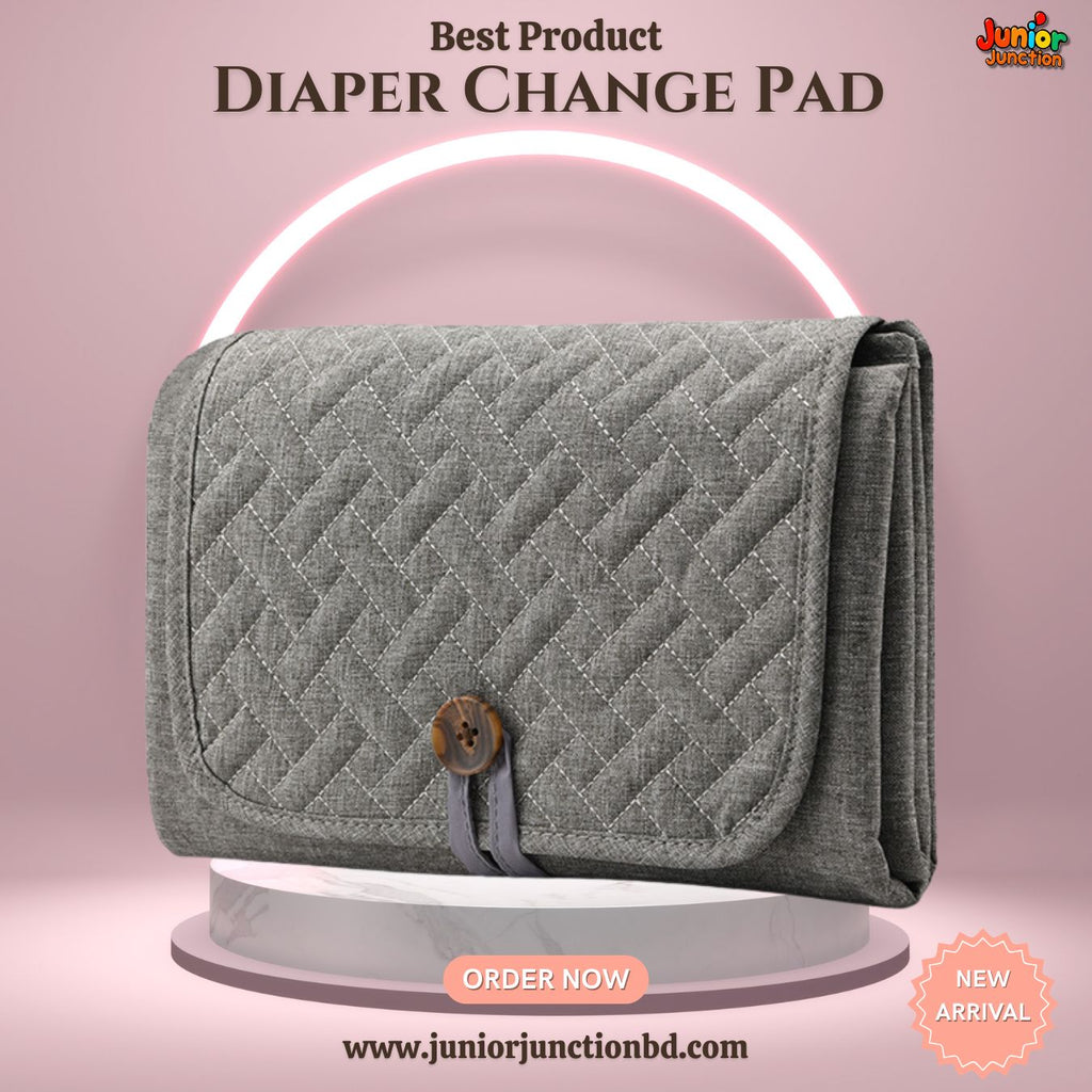 Portable Quilted Baby Diaper Changing Pad – Slate Grey