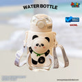 Playful Panda Silicone Sleeve Kids Water Bottle (Creamy Off-White)