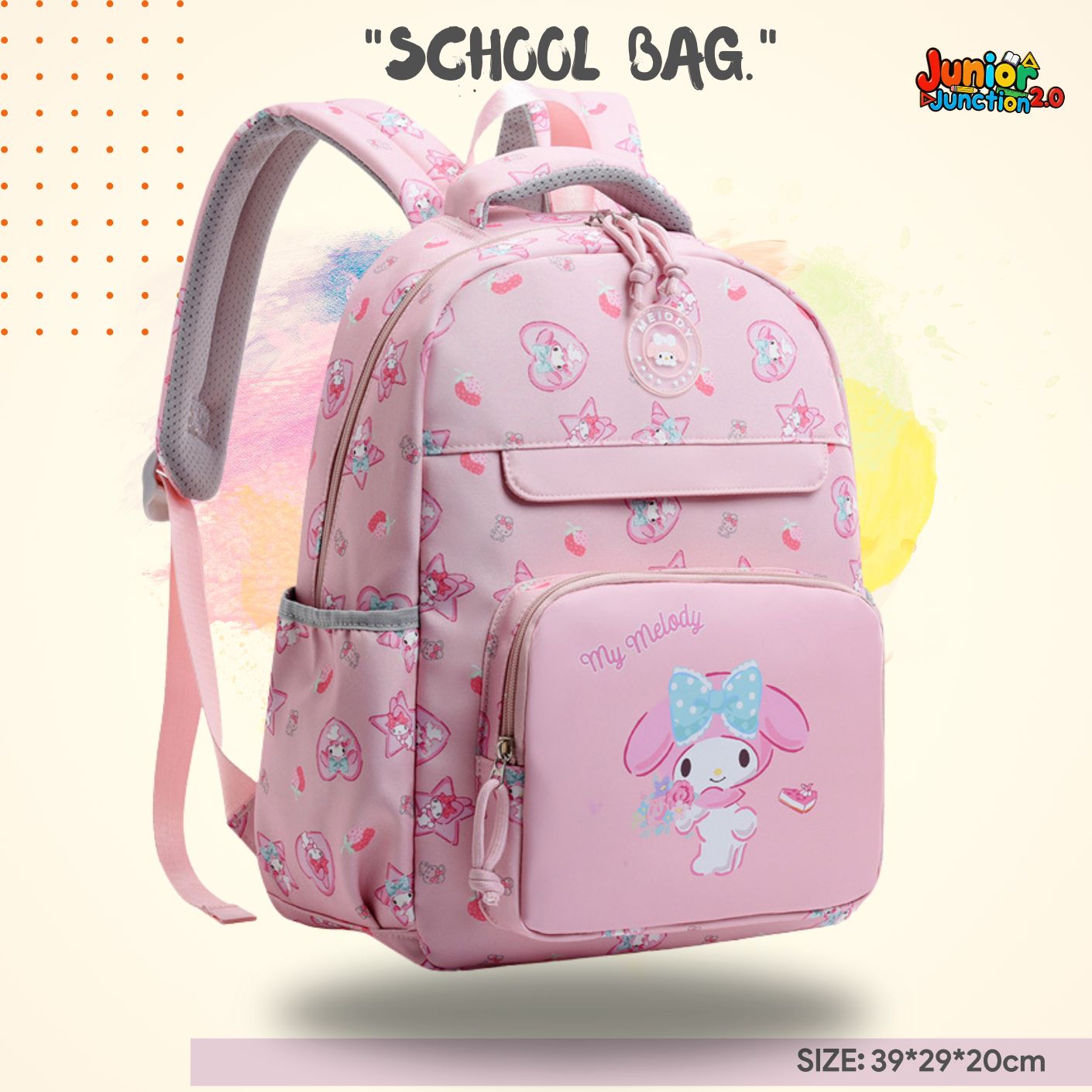 🍓 Sanrio "Sweet Strawberry" Elite School Bag 🎒🌸