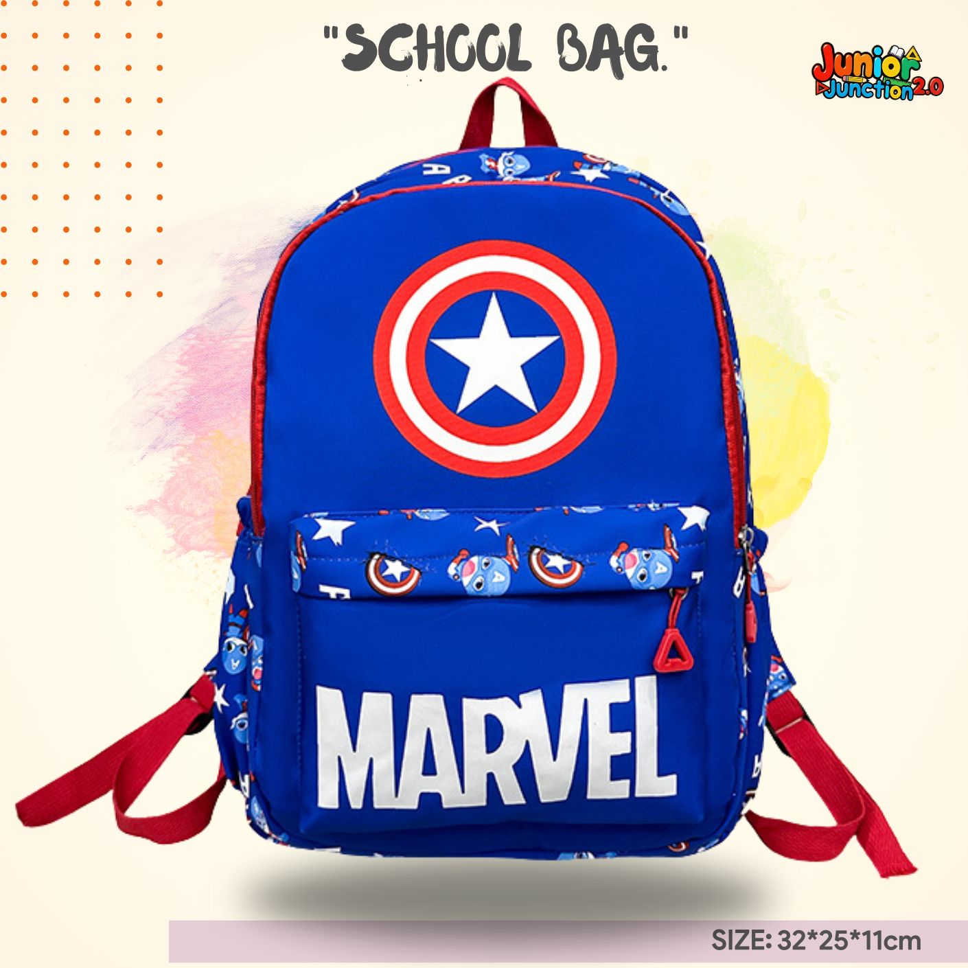 🛡️ "Captain America" Marvel Edition Premium School Bag ⭐️🚀