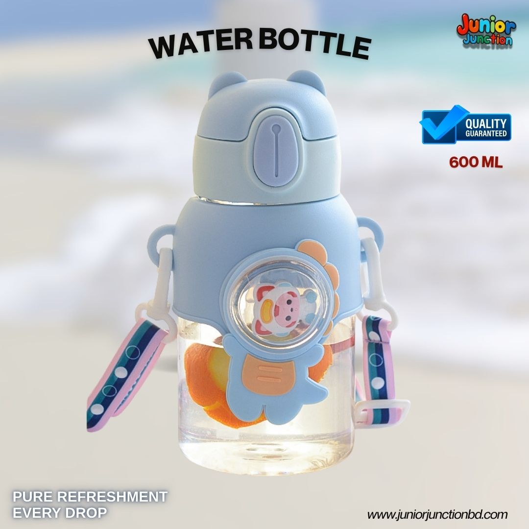 🚀🌌 "Dino Space Cadet" Premium Kids Dual-Tone Strap Water Bottle (Cosmic Blue Edition) 🥤