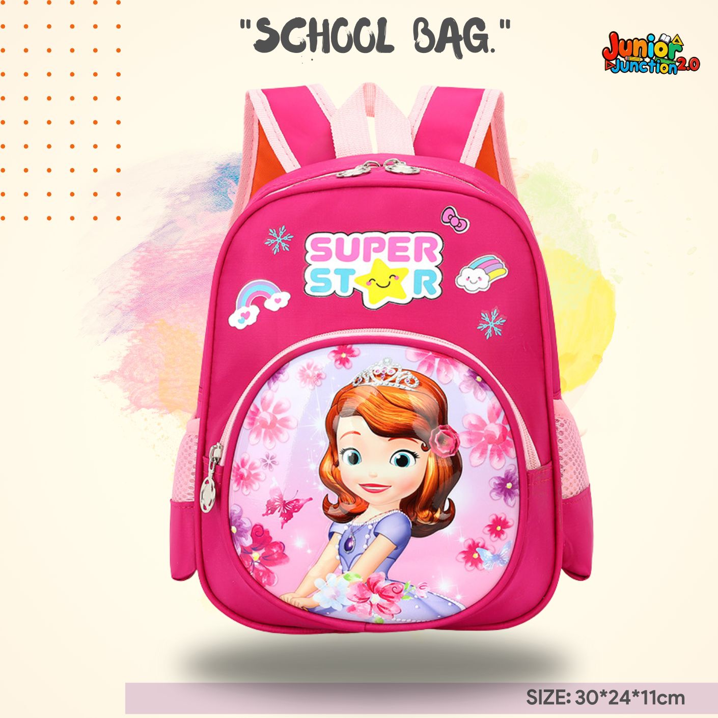 👑 "Super Star" Royal Princess Edition Premium School Bag 🌸✨