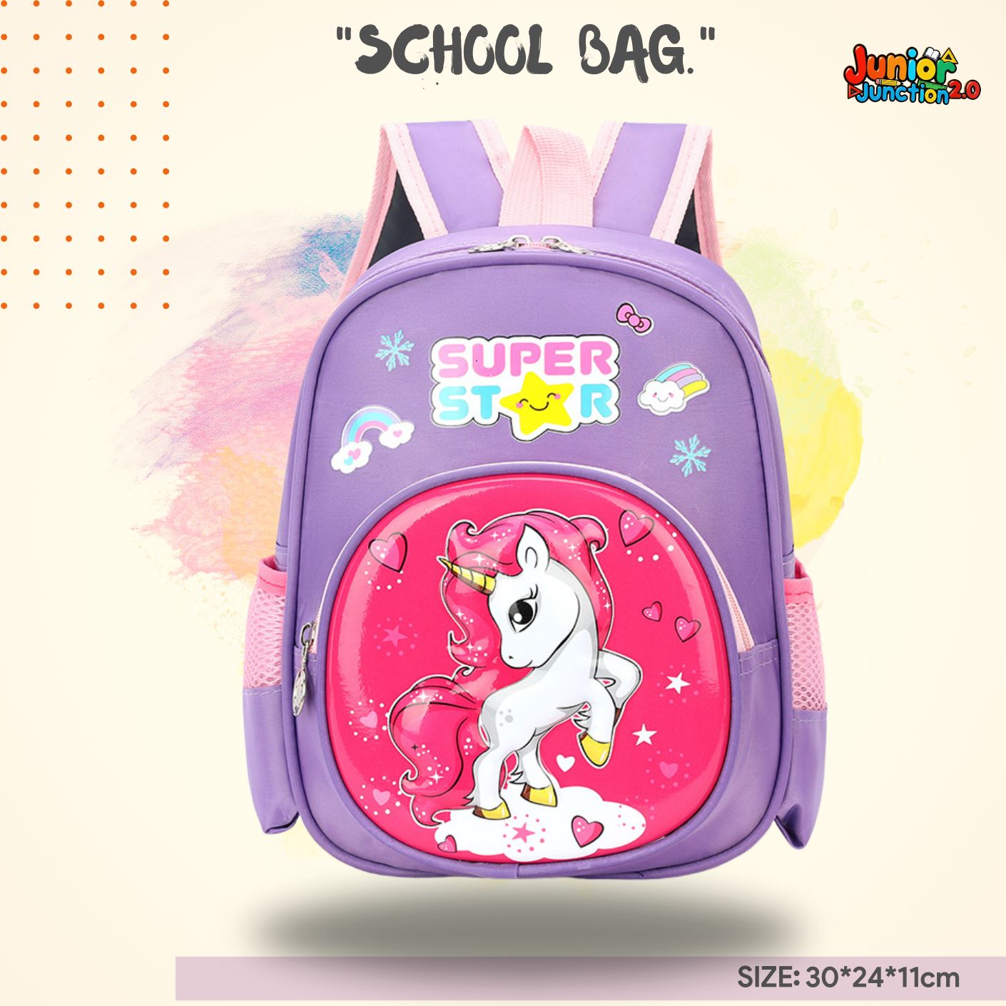 🦄 "Super Star" Magical Unicorn Edition Premium School Bag 🌈✨