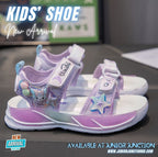 👡 Kids Sparkle Star Sport Sandals – Lavender Cream & Iridescent Magic