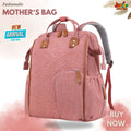 🎒 Quilted Elegance Multi-Function Mother’s Bag – Rose Dust & Cognac