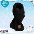 Classic Black Kids Winter Knit Scarf
