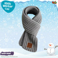 Cozy Grey Kids Winter Knit Scarf