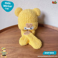 Cute Bright Yellow Bear Ear Kids Plush Beanie & Scarf Set