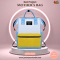 Modern Color-Block Multi-Function Mother's Bag – Azure & Sunshine